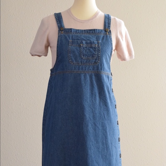 90’s denim maxi dress overalls Small - Picture 2 of 6